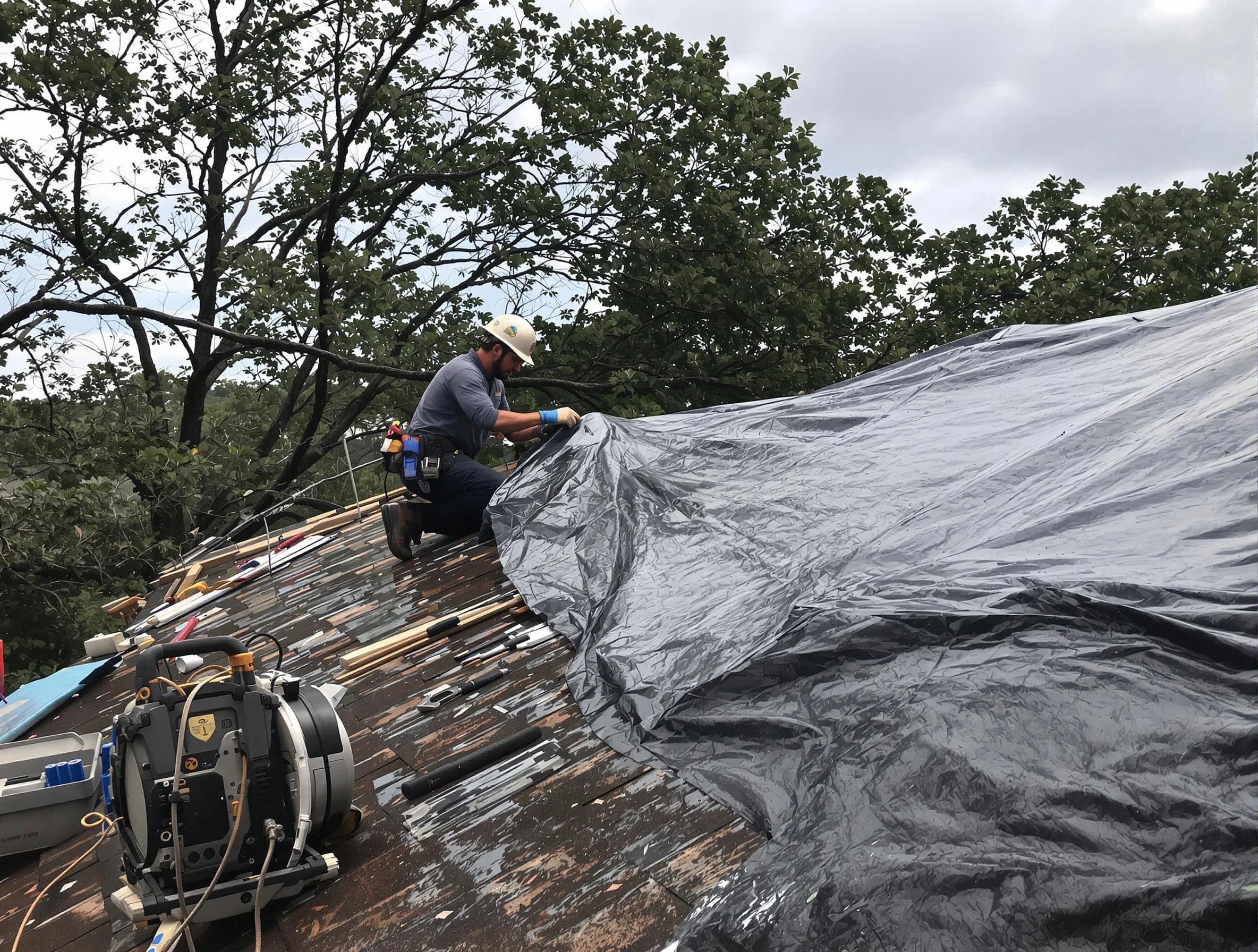 Broadview Heights Roofing Company responding to an emergency roof repair call in Broadview Heights, OH