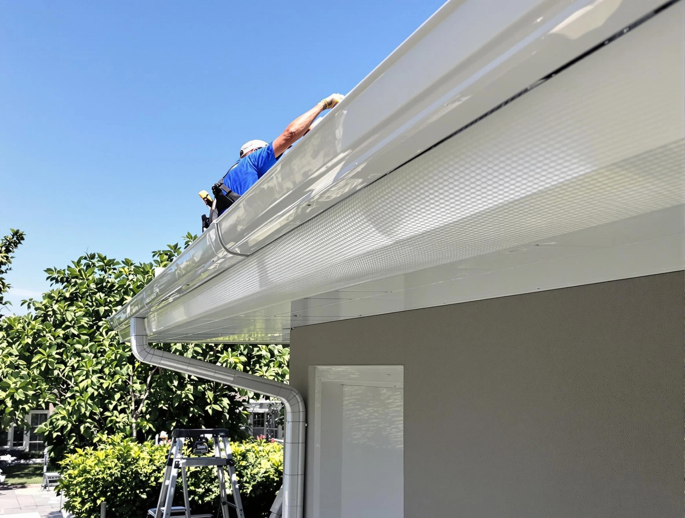 Debris-free gutter guard system by Broadview Heights Roofing Company in Broadview Heights, OH