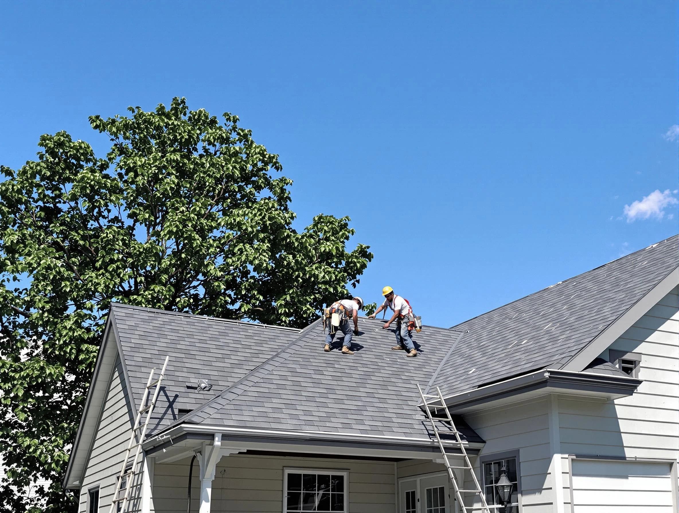 Broadview Heights Roofing Company crew finalizing a roof installation in Broadview Heights, OH