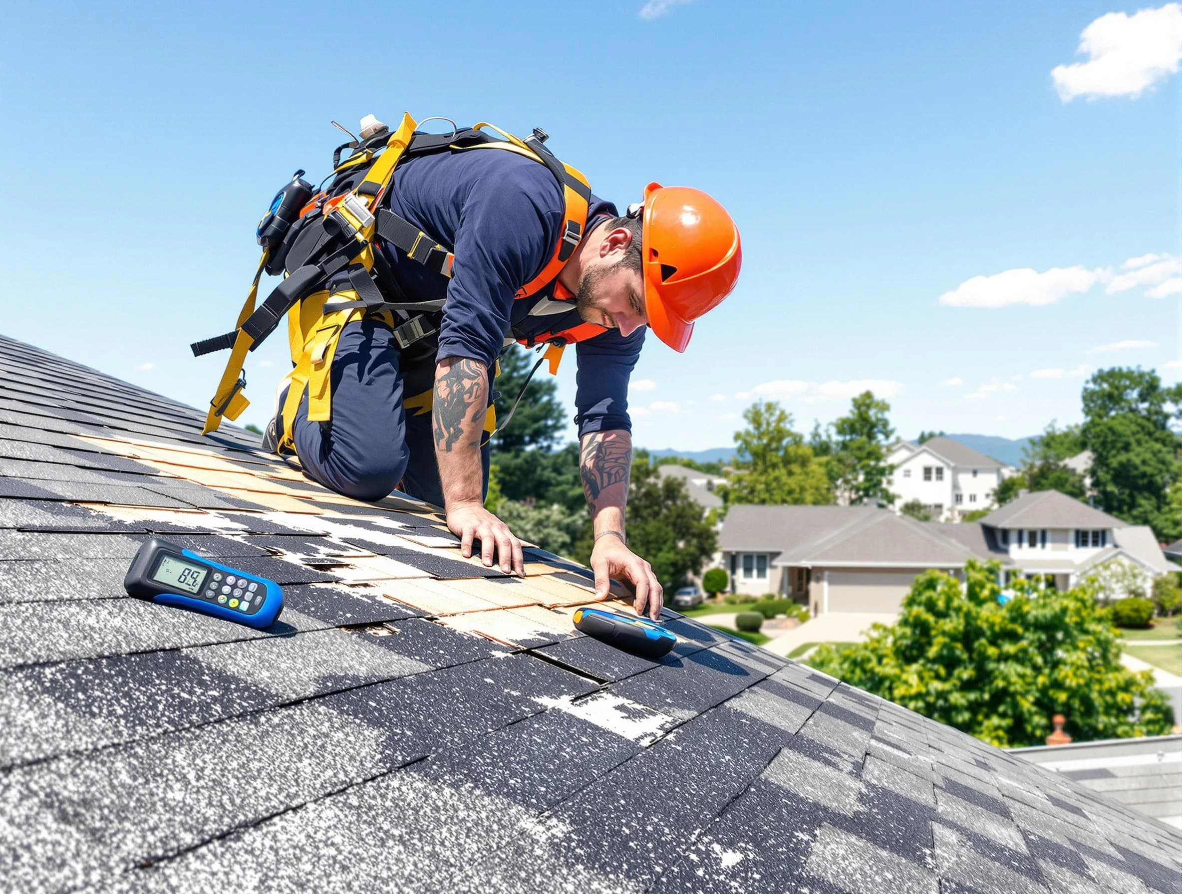 Broadview Heights Roofing Company professional performing roof repairs in Broadview Heights, OH