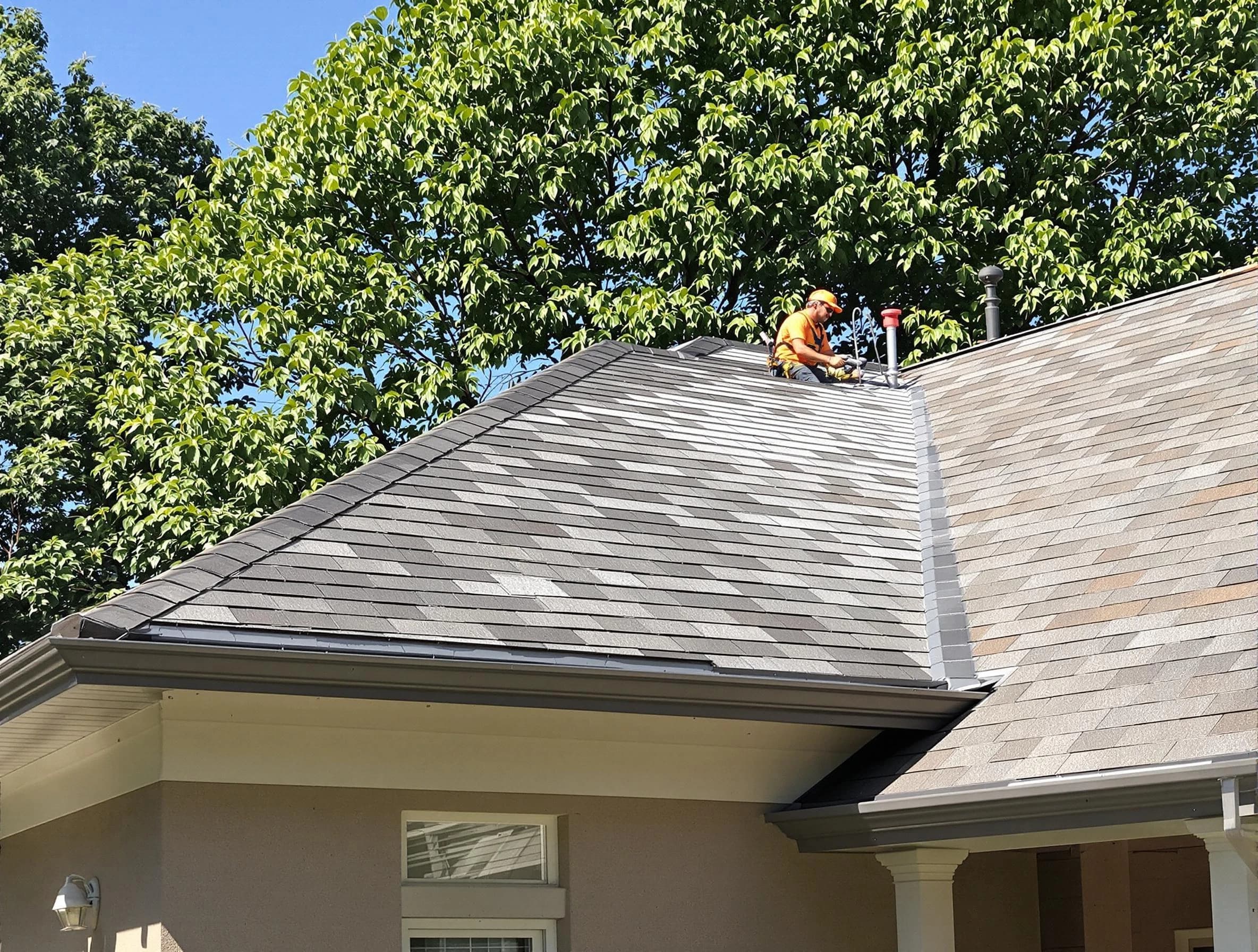 Newly completed shingle roofing by Broadview Heights Roofing Company in Broadview Heights, OH